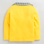 Boys Solid T-Shirt Blazer & Pant Set