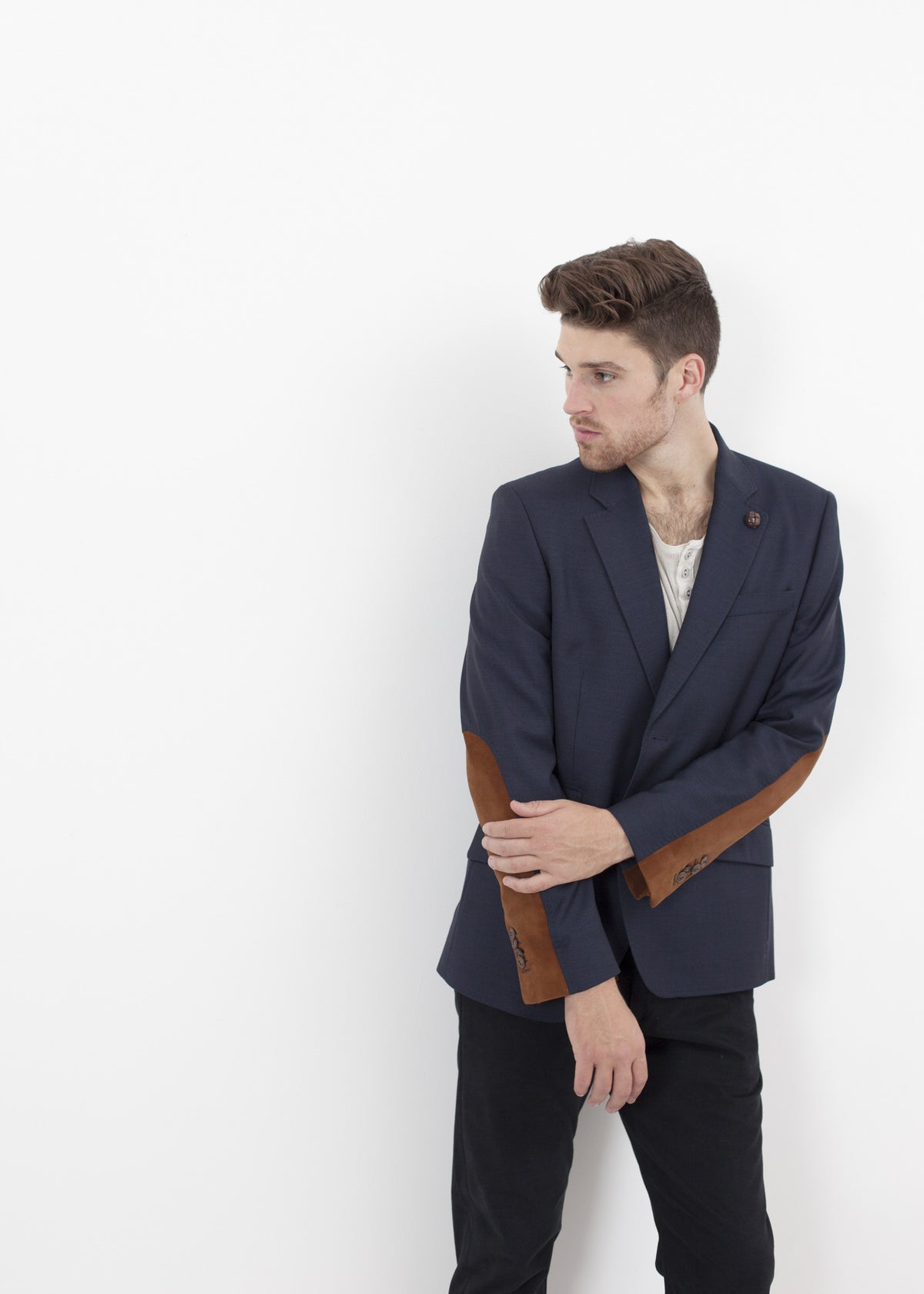 Swift lage blazer in marineblauw