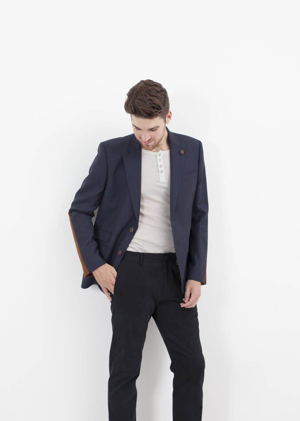 Swift lage blazer in marineblauw