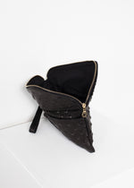Roxanne leren clutch in zwart