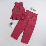 Ruffle Blouse and Pants Set