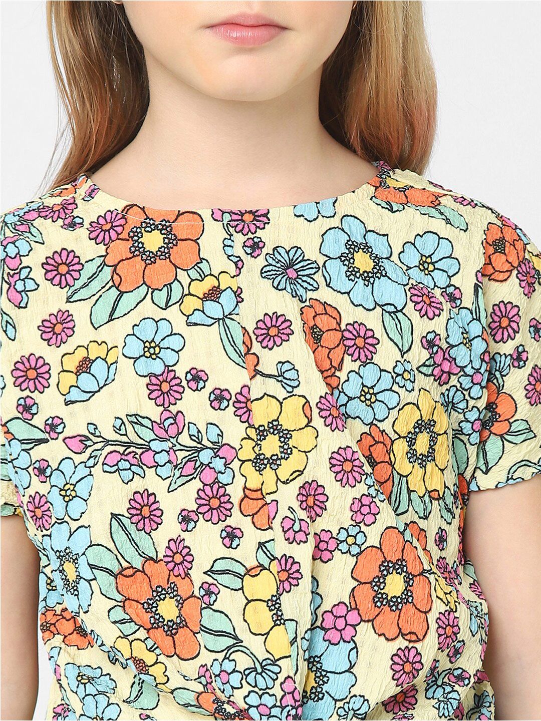 Yellow Floral Print Top