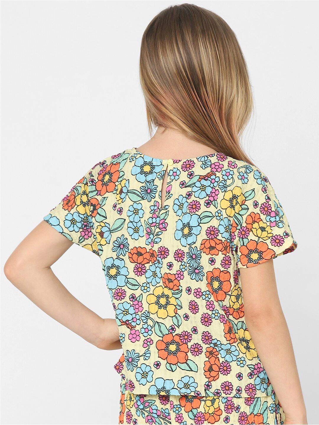 Yellow Floral Print Top