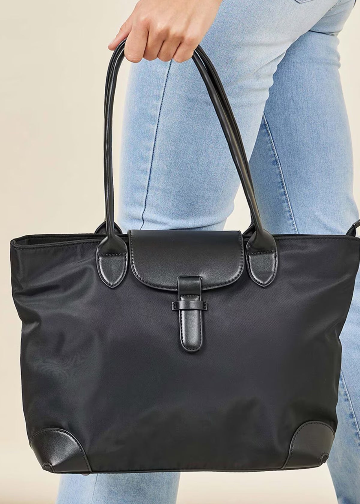 Dual Strap Shoulder Bag Black