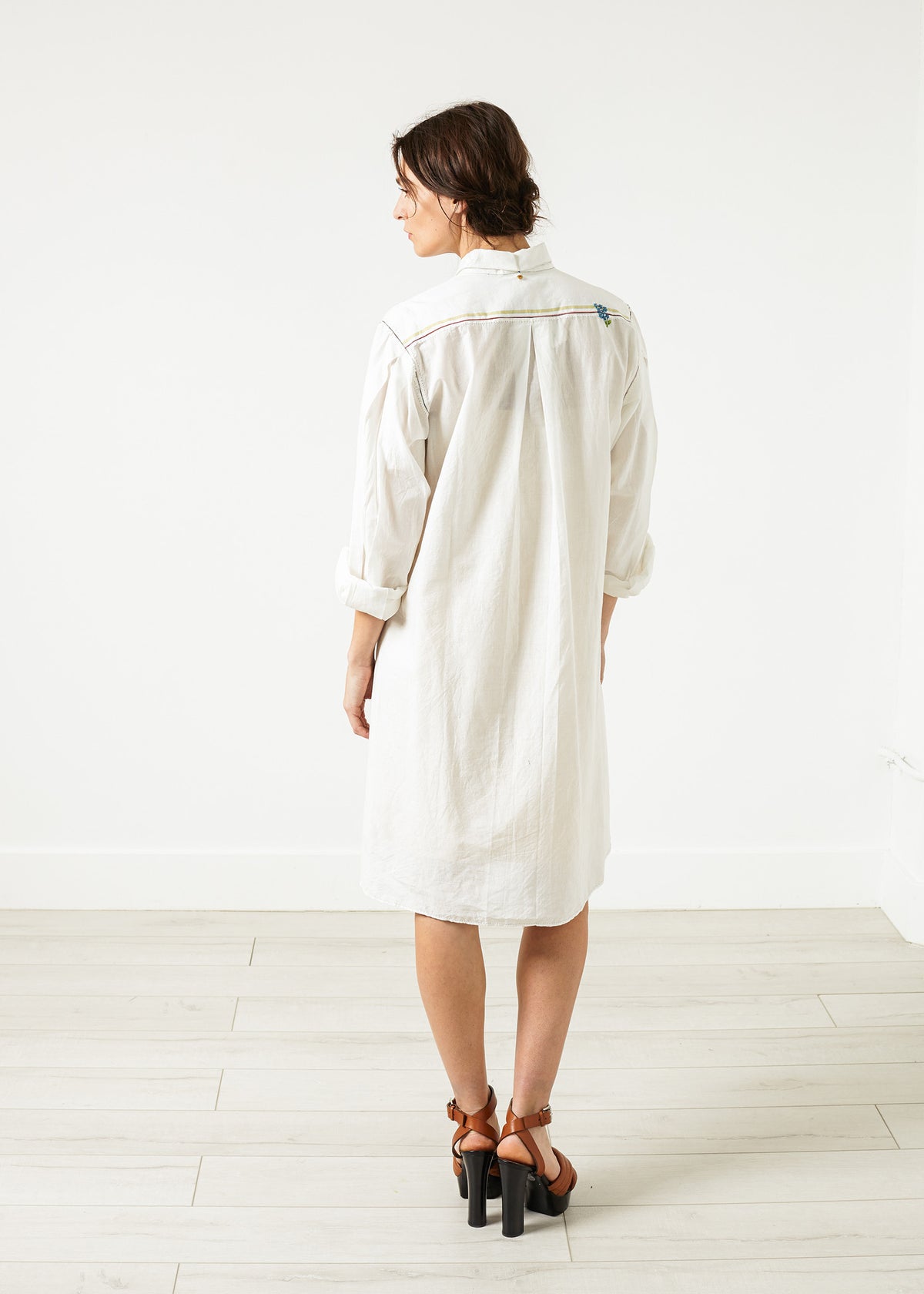 Tuniek met geplooide mouwen in wit