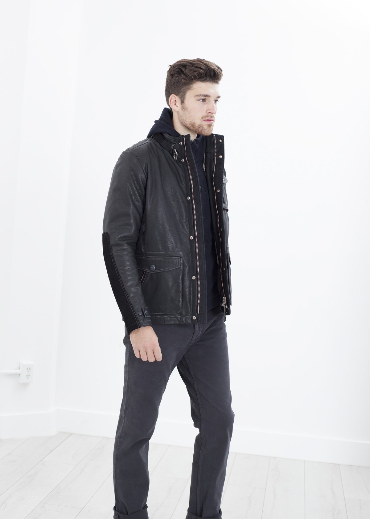 Veste militaire en cuir Prince en Météore