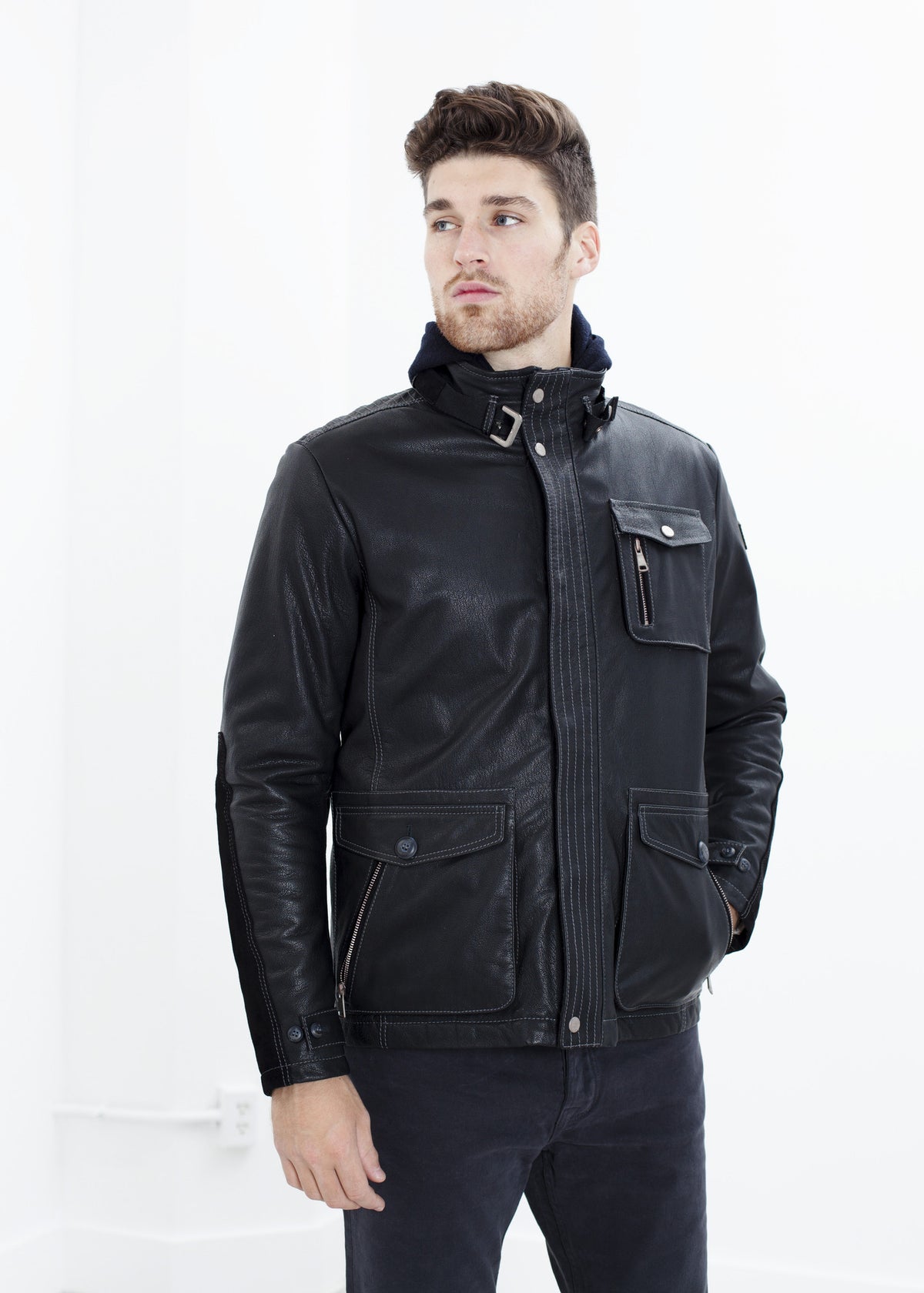 Veste militaire en cuir Prince en Météore