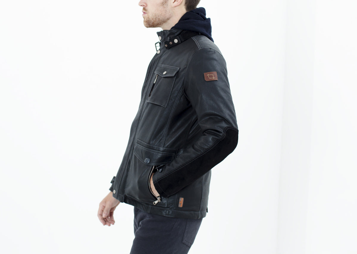 Veste militaire en cuir Prince en Météore