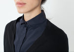 Chemise de smoking froissée en bleu marine