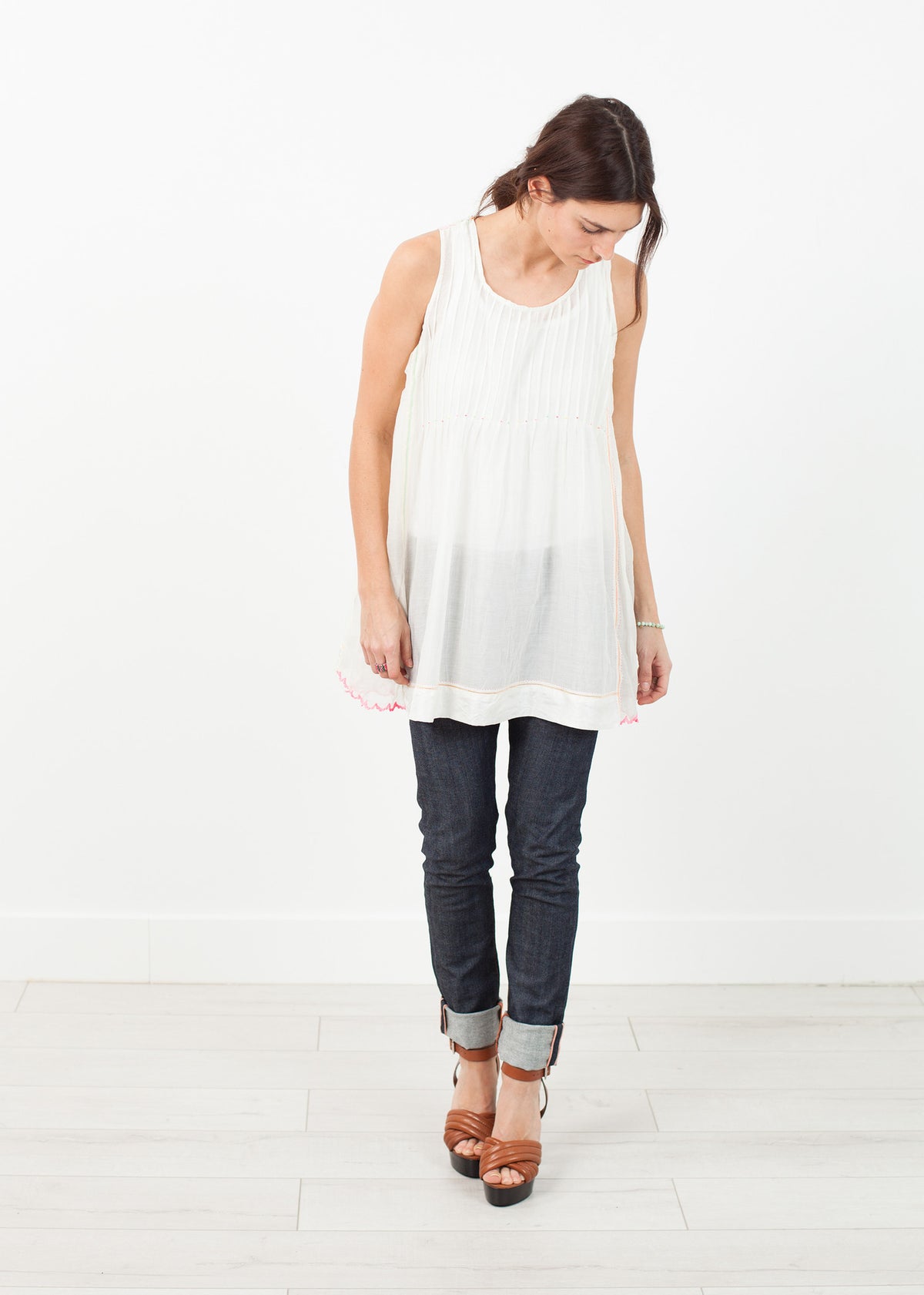 Babydoll tanktop in wit