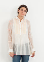 Doorschijnende regenboogblouse in wit