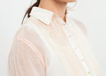 Doorschijnende regenboogblouse in wit