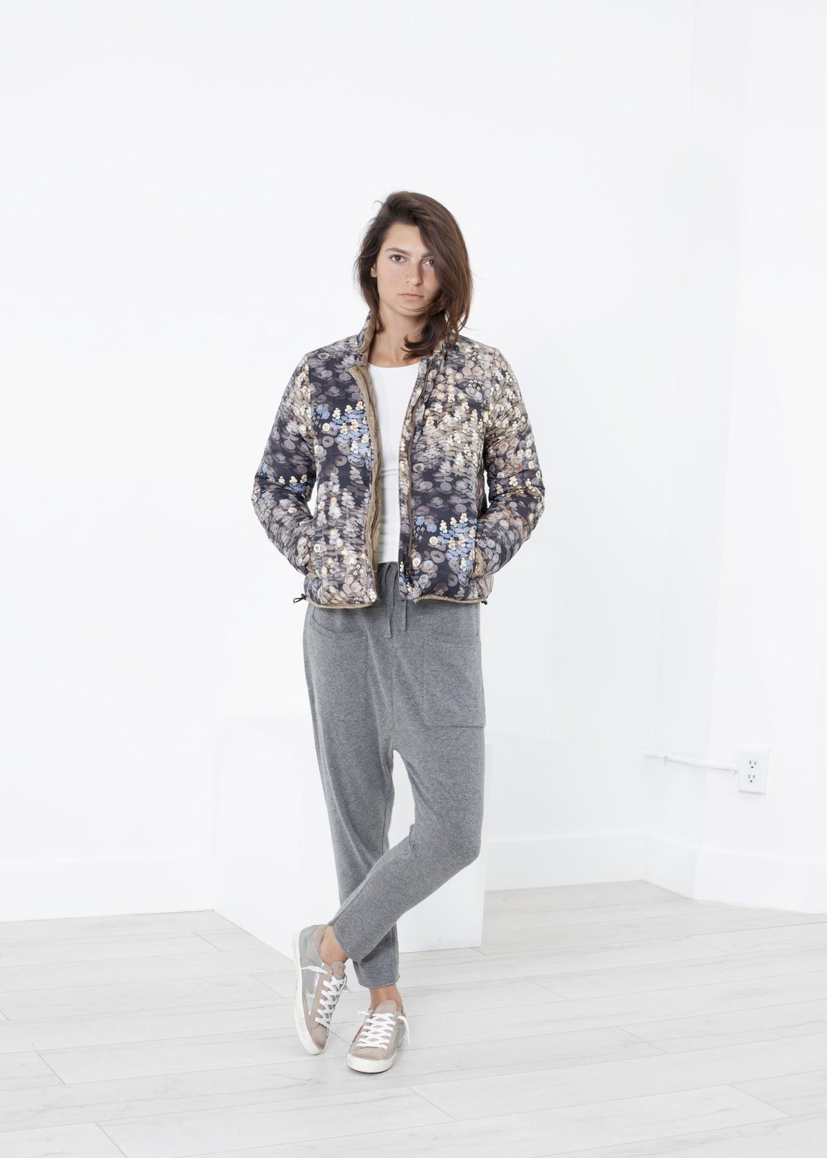 Manteau Deione en Graphite Floral