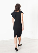 Asymmetrische jurk in zwart