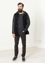 Parka à capuche en noir