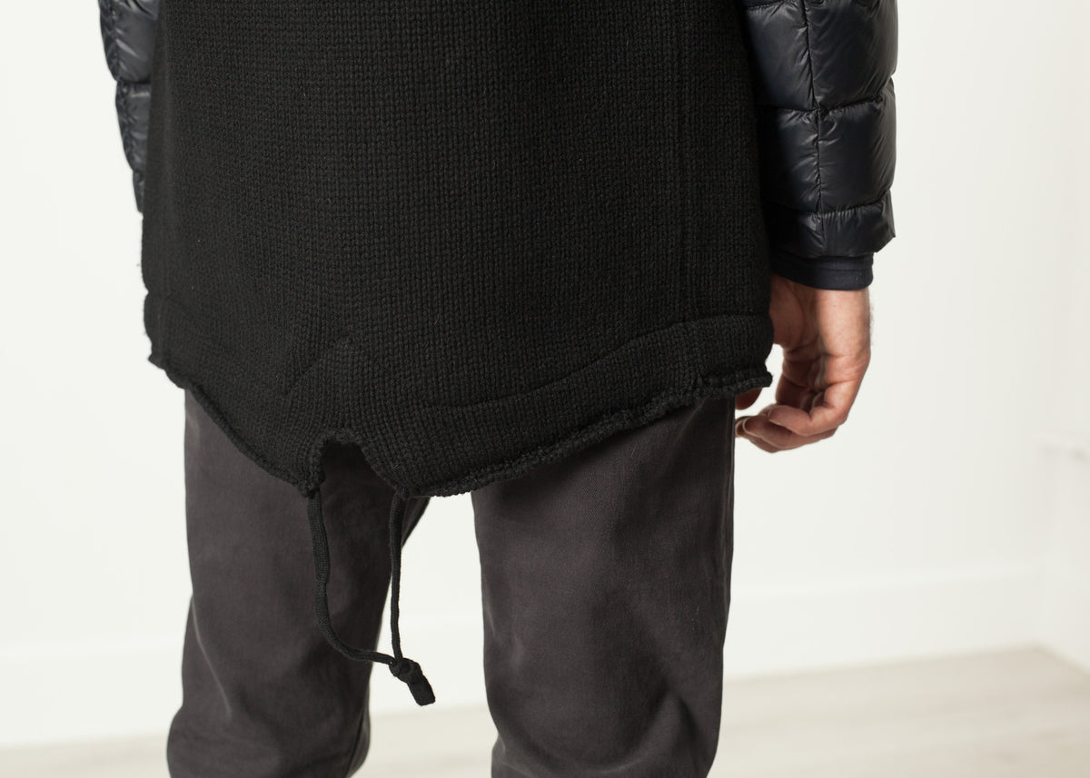 Parka à capuche en noir