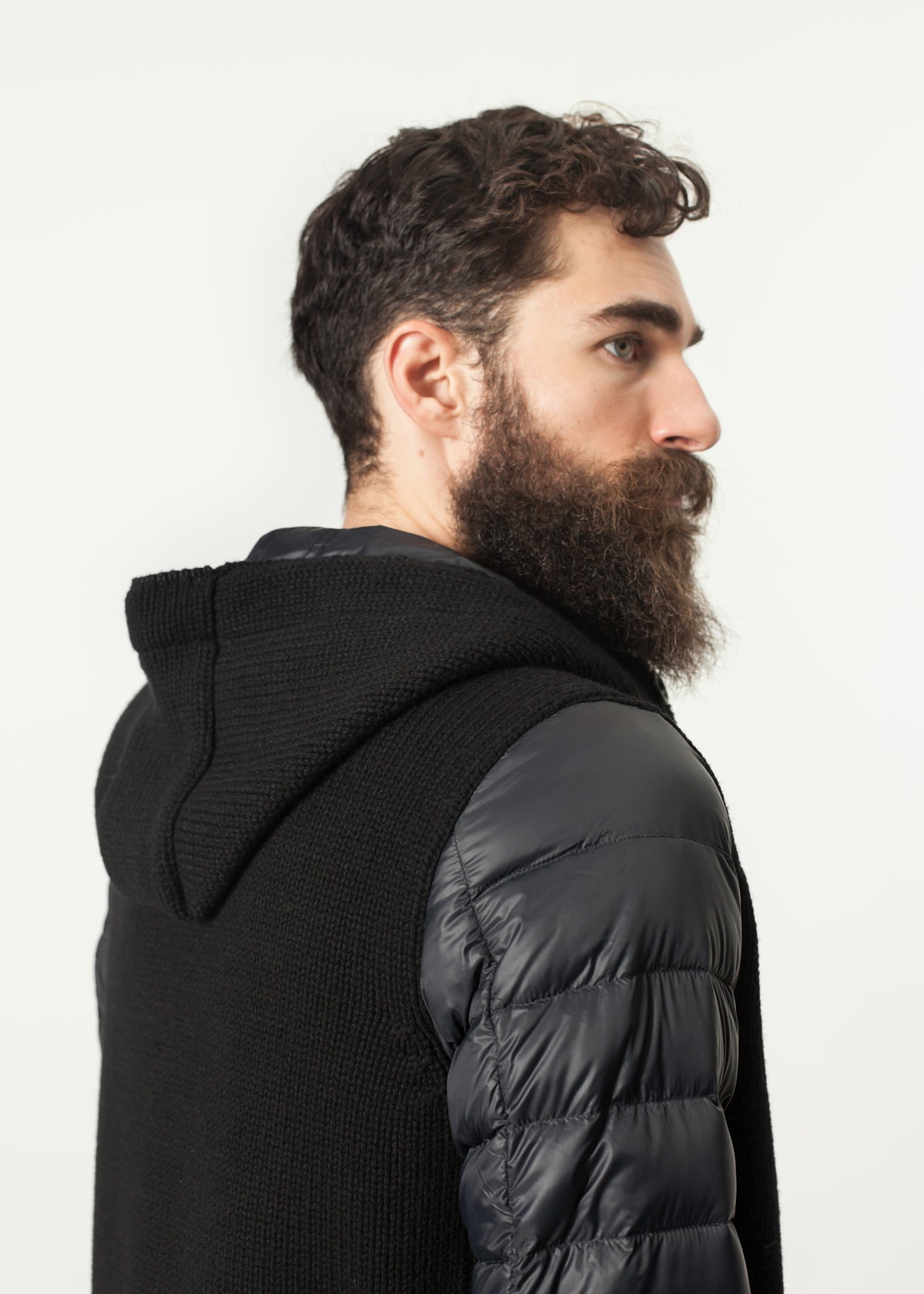Parka à capuche en noir