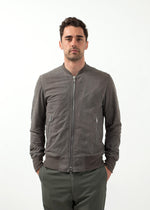 Blouson Bomber en Cuir Poussière
