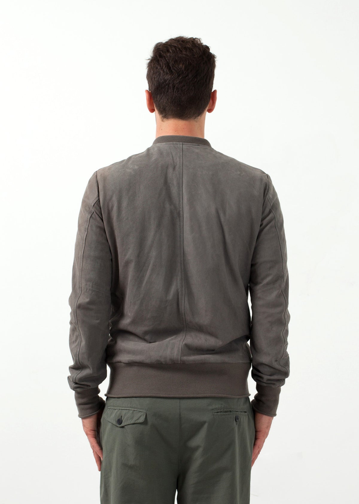 Blouson Bomber en Cuir Poussière