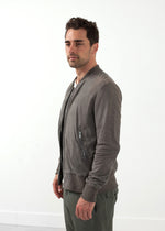 Blouson Bomber en Cuir Poussière
