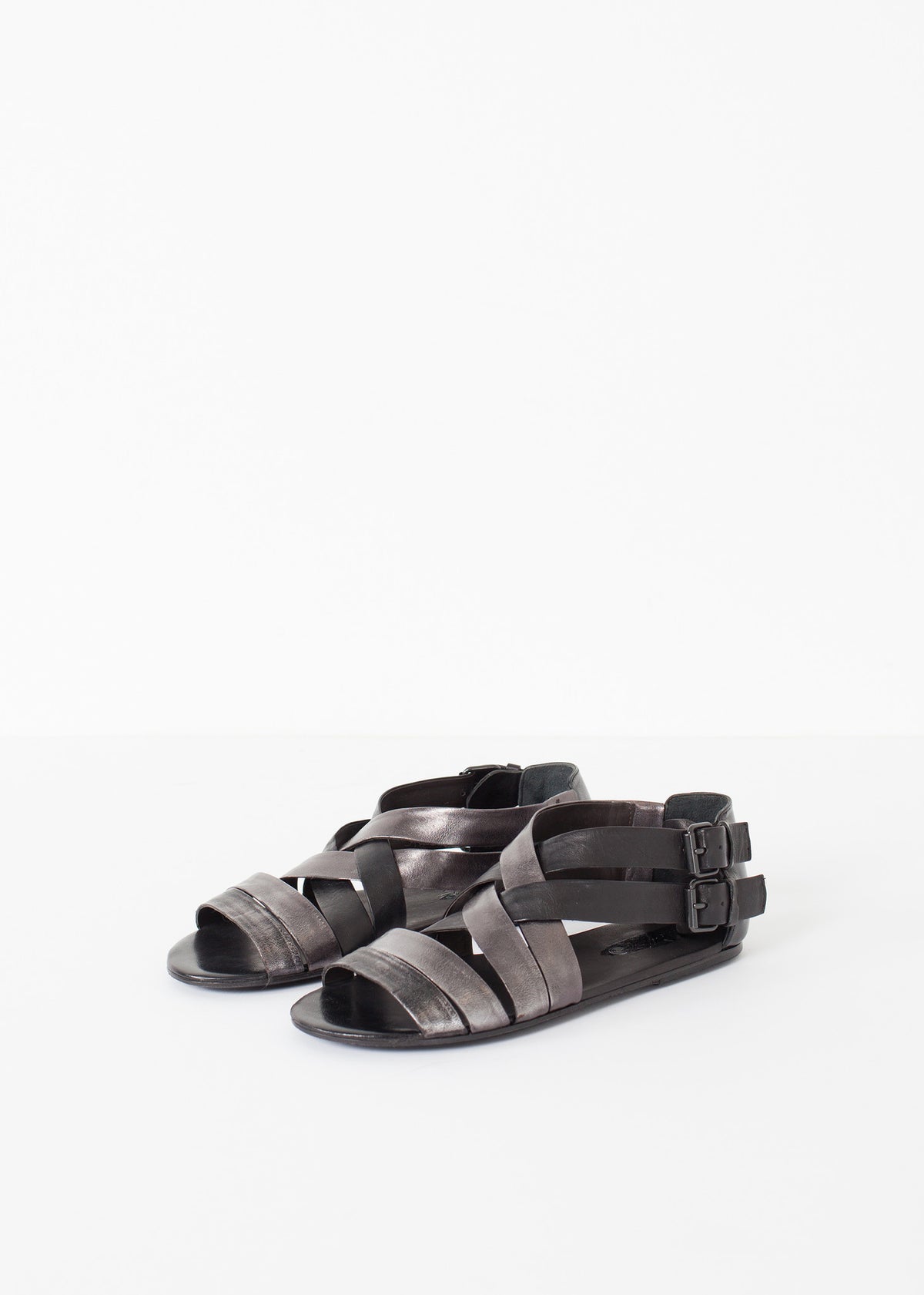 Sandale Wrap en Noir/Acier