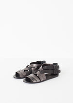 Sandale Wrap en Noir/Acier