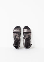 Sandale Wrap en Noir/Acier