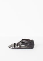 Sandale Wrap en Noir/Acier