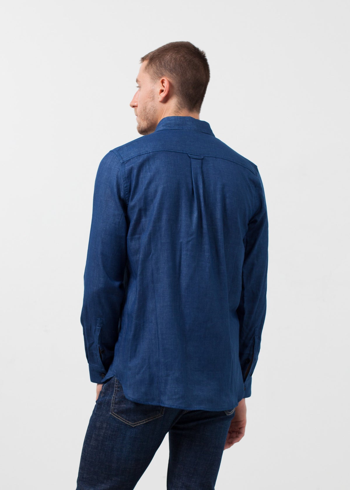 Chemise indigo décontractée
