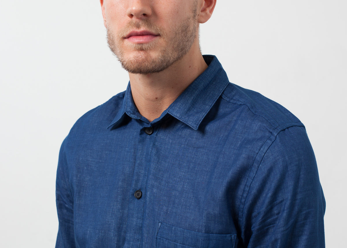 Chemise indigo décontractée