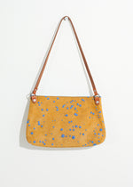 Sac à bandoulière Ink Splatter en moutarde/bleu